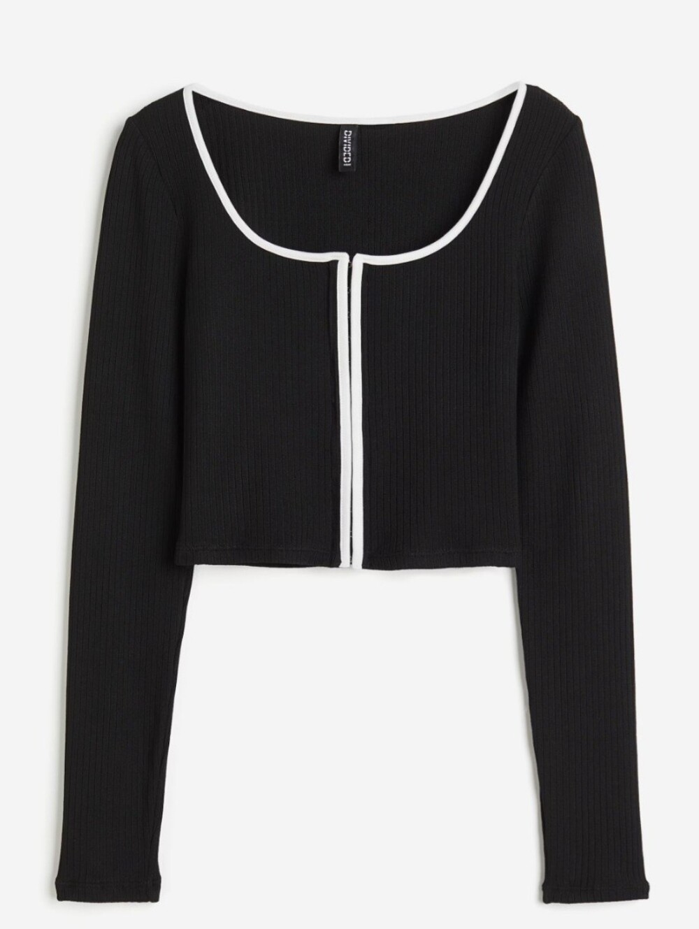H&M Black And White Ribbed Top